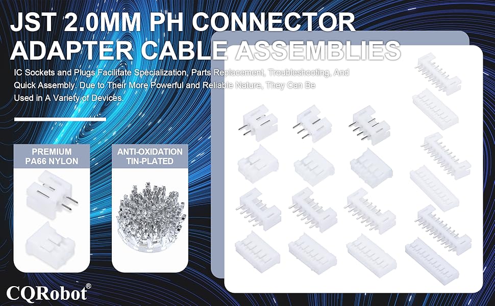 Amazon.com: CQRobot JST PH 2.0mm Kit - 8-Pin/9-Pin/10-Pin