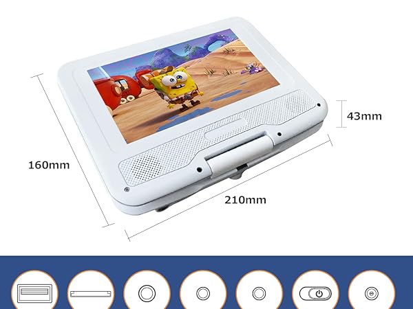 Amazon | ASTEX 7インチ ポータブルDVDプレーヤー 車載対応 フルセット