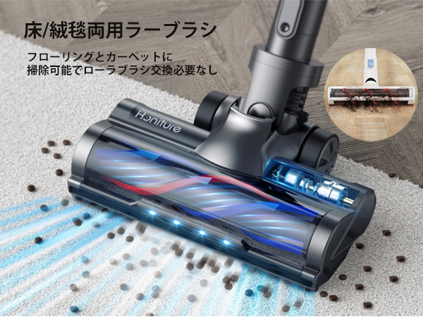 Amazon | 【大画面LEDタッチパネル】コードレス掃除機 400W/33KPA