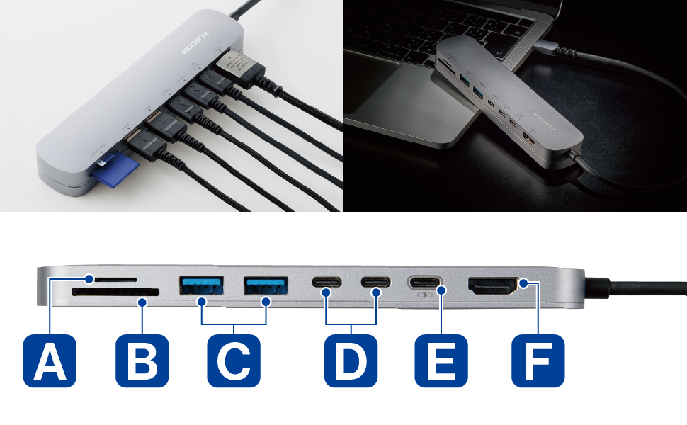 Amazon.co.jp: エレコム USB Type-C ハブ ドッキングステーション 8-in