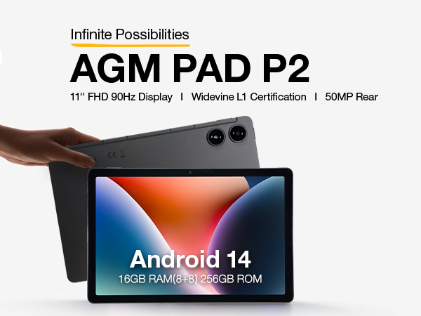 Amazon.com : AGM PAD P2 11 inch Android 14 Tablet, 90Hz 480 Nits