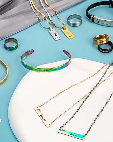 Amazon.com: Csyidio 105 PCS Laser Engraving Materials, Jewelry