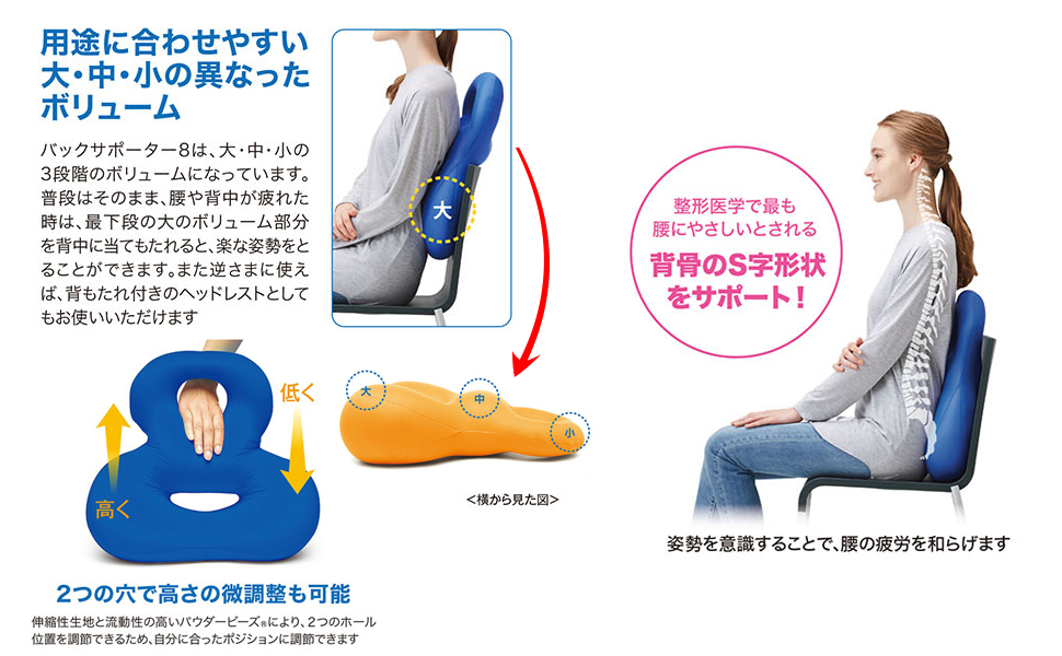 Amazon.co.jp: MOGU(モグ) バックサポーターエイト クッション 日本製