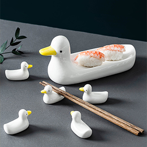 Amazon.com: Ponerine 6-piece Cute Ducks Ceramic Chopstick Rests