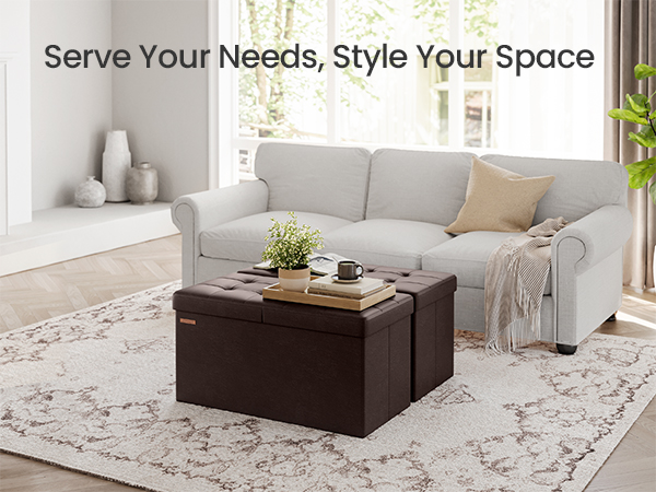 Amazon.com: SONGMICS MAZIE Collection - 30 Inches Storage Ottoman