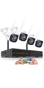 Amazon.co.jp: A-ZONE 防犯カメラ ワイヤレス 無線 300万画素 4台 8ch