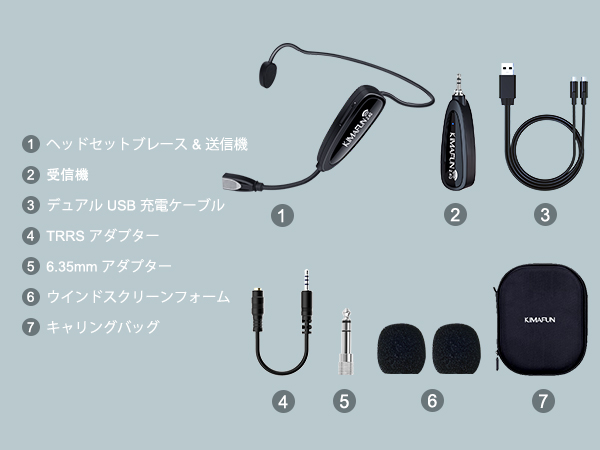 Amazon.co.jp: フィットネスワイヤレスマイク KIMAFUN2.4G無線防水