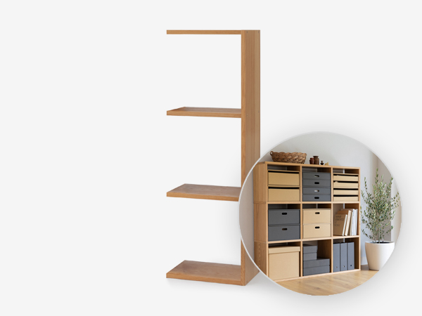 Amazon｜無印良品 スタッキングシェルフセット・3段・オーク材 幅82