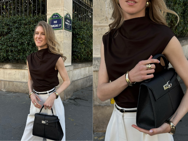 JW PEI Women's Elise Top Handle Bag - Beige - Large: Handbags