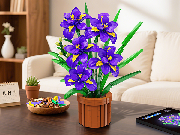 Amazon.com: CUBIMANA Flowers Botanicals Iris Building Set