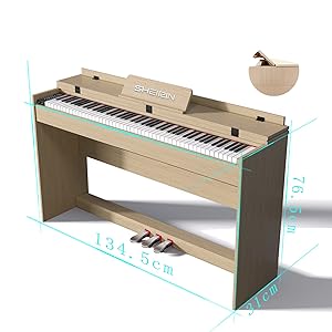 Amazon | 電子ピアノ 88鍵盤 人気 スタンド 蓋付き 初心者 シンプル