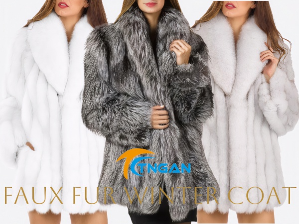 Tngan Womens Fuax Fur Coat Winter Warm Fluffy Faux Fur Parka