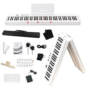Amazon | Carina 折りたたみ 電子ピアノ 光る鍵盤 88鍵盤 コンパクト