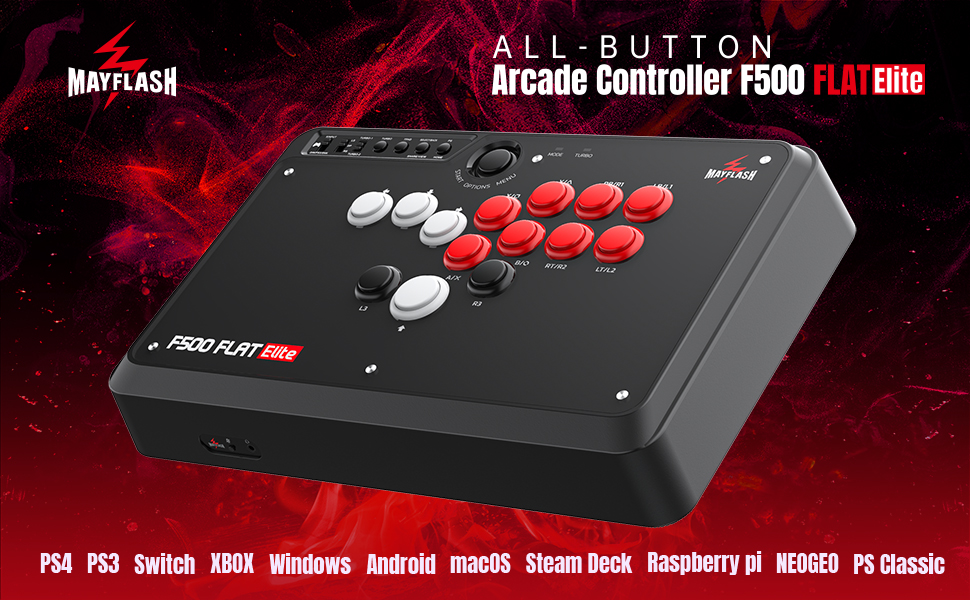 Amazon.com: MAYFLASH F500 FLAT Elite Fight Stick All Button Arcade