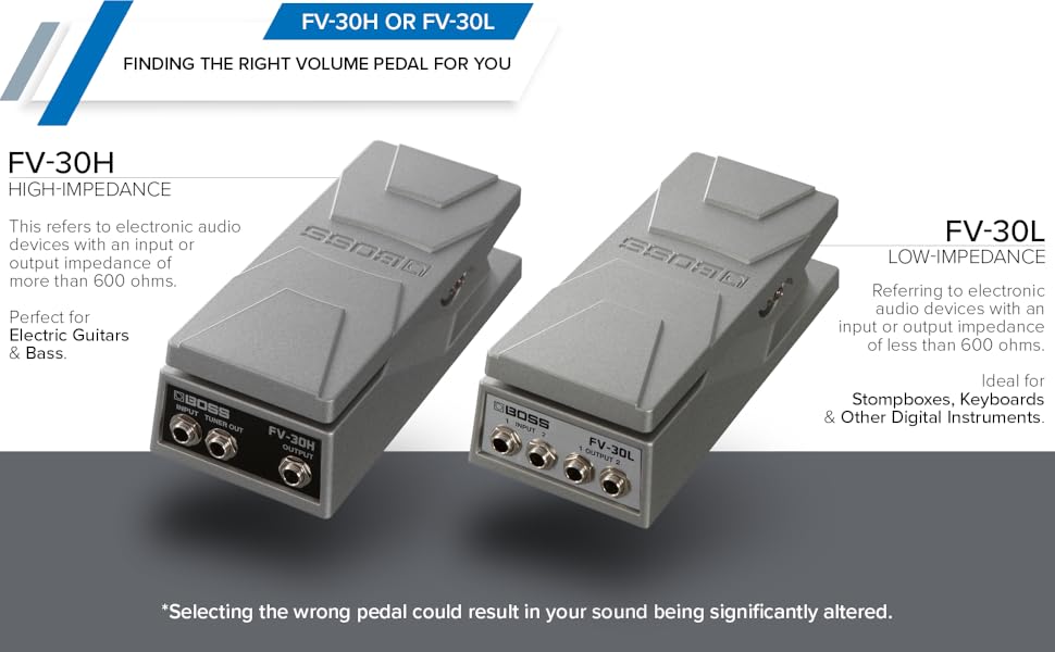 Amazon.com: BOSS FV-30H High-Impedance Compact Foot Volume Pedal