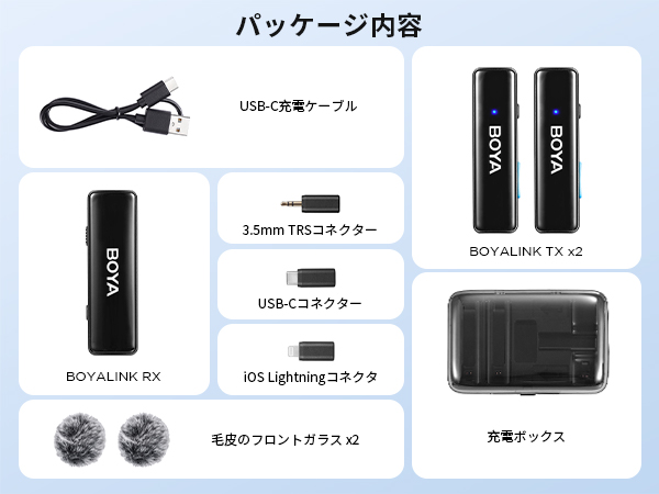 Amazon.co.jp: BOYA BOYALINK ワイヤレス ラベリア マイク iPhone