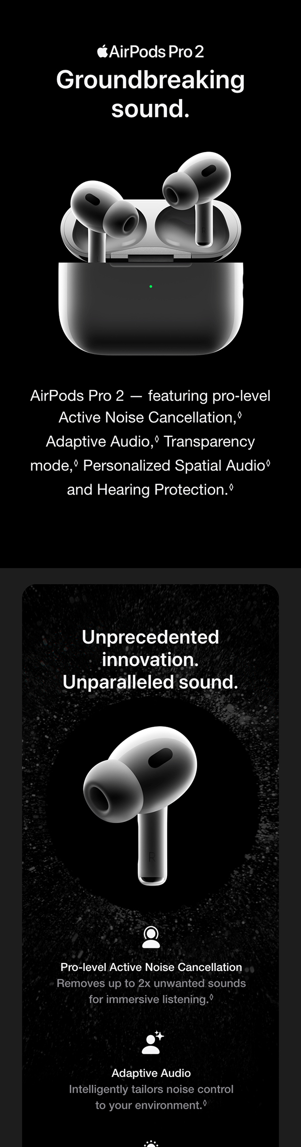 Apple AirPods Pro 2 Wireless Earbuds, Bluetooth Headphones, Active