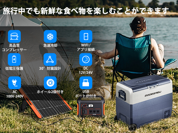 Amazon.co.jp: BODEGA 60L車載冷蔵庫 -20℃~20℃ 急速冷凍 ポータブル