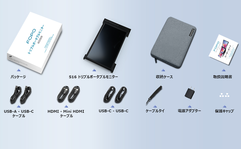 Amazon.co.jp: FOPO 13.3インチ トリプルポータブルモニター 14〜17.3