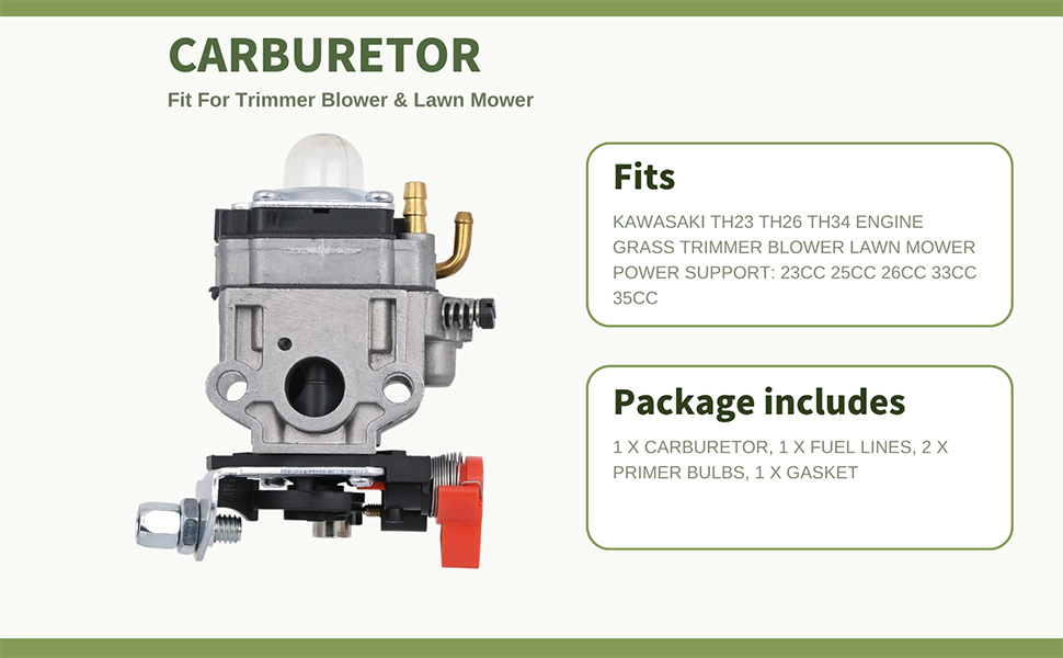 Amazon.com : Bynor Carburetor for Kawasaki TH23 TH26 TH34 23CC