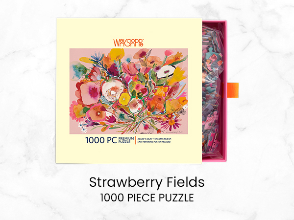 Amazon.com: WerkShoppe Strawberry Fields1000 Piece Jigsaw Puzzle