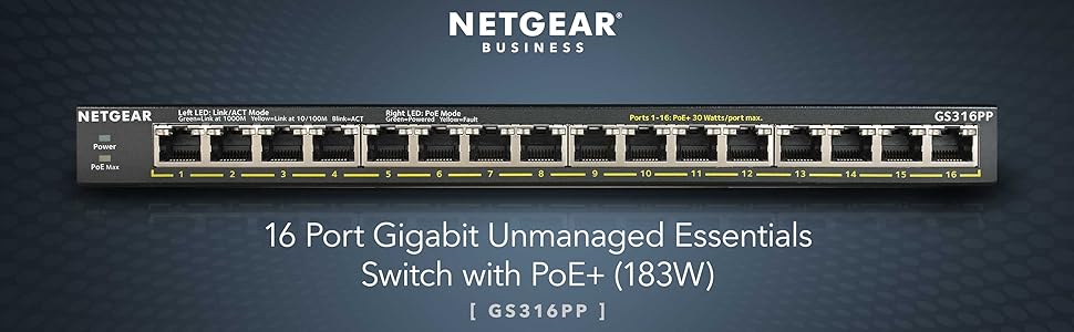 Amazon.com: NETGEAR 16-Port PoE+ Gigabit Ethernet Unmanaged