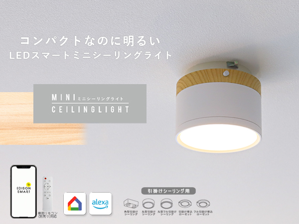 Amazon.co.jp: 【Alexa対応】エジソンスマート ウッド調 ミニ