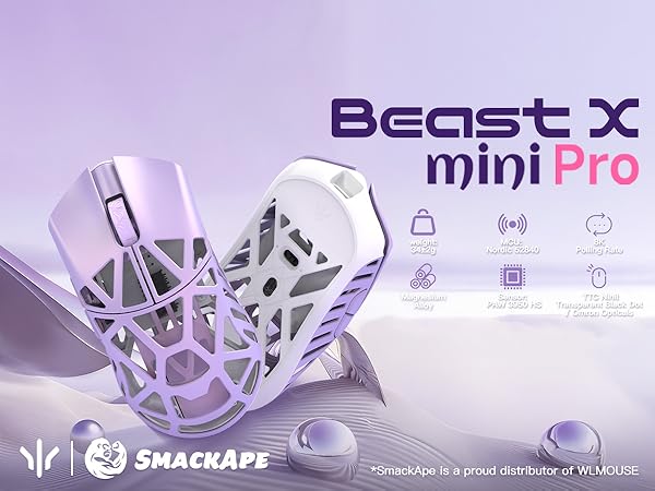 Amazon.com: SMACKAPE WLMOUSE Beast X Mini Pro Ultra-Light 34g