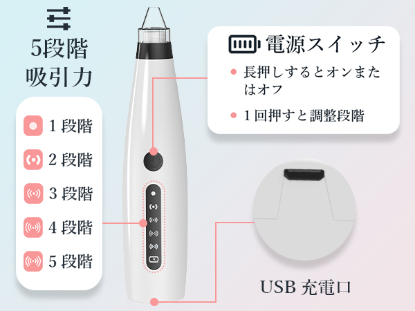 Amazon.co.jp: 【2024年登場】毛穴吸引器 毛穴洗浄 毛穴ケア 6種類吸引