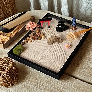 Amazon.com: Island Falls Home Zen Garden Kit 11x8in. Beautiful