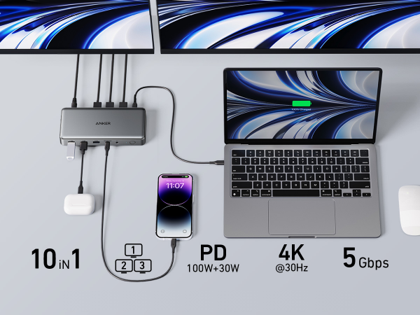 Amazon.co.jp: Anker 563 USB-C ドッキングステーション (10-in-1