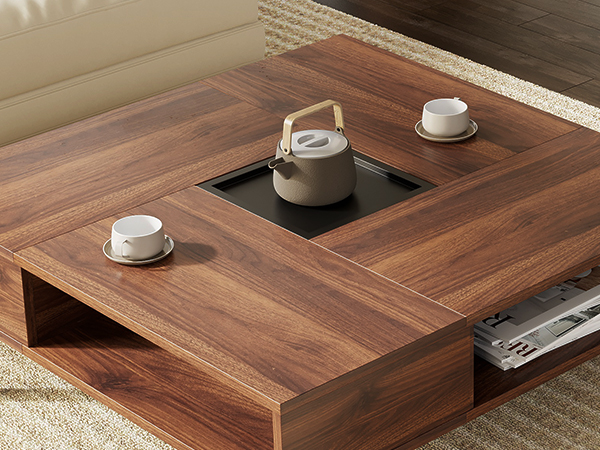 Amazon.co.jp: WAMPATローテーブル センターテーブル 正方形 木制