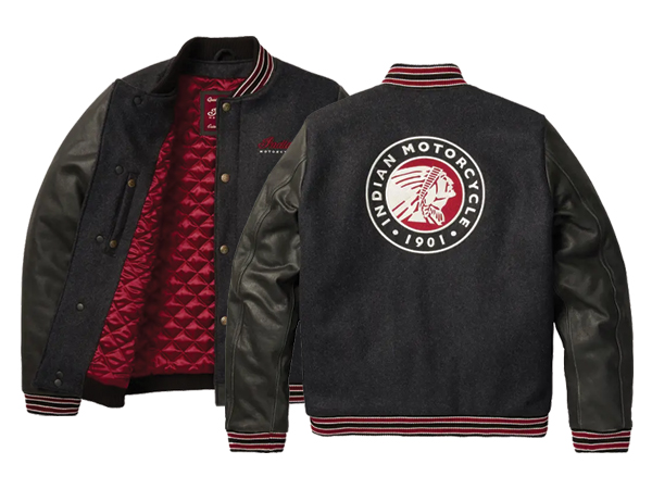 Indian Motorcycle Men's Varsity 2 Jacket, Gray - 2833181,Gray,S at