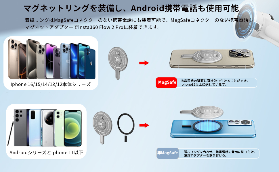 Amazon.co.jp: Insta360 Flow 2 Proジンバル 磁気アダプターinsta flow
