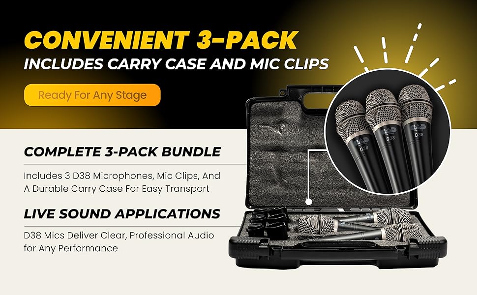 Amazon.com: CAD Audio D38X3 3-Pack Supercardioid Handheld