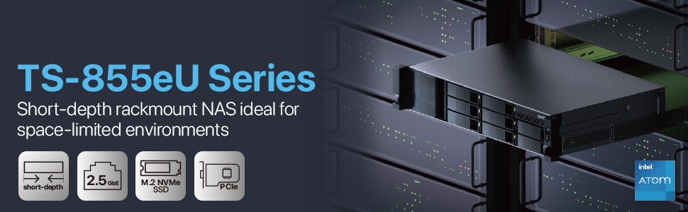 Amazon.com: QNAP TS-855eU-RP-8G-US 8 Bay High-Speed 2U Short-Depth