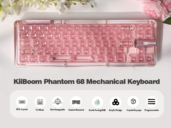 Amazon | KiiBoom Phantom 68 ゲーミングキーボード 65% ホット