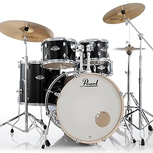 Amazon.com: Pearl Export 5 Piece Drum Set Jet Black - Hardware And