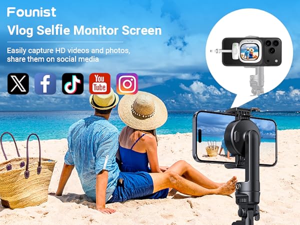 Amazon.co.jp: FOUNIST Vlogmate mini Phone用外カメラ自撮りモニター