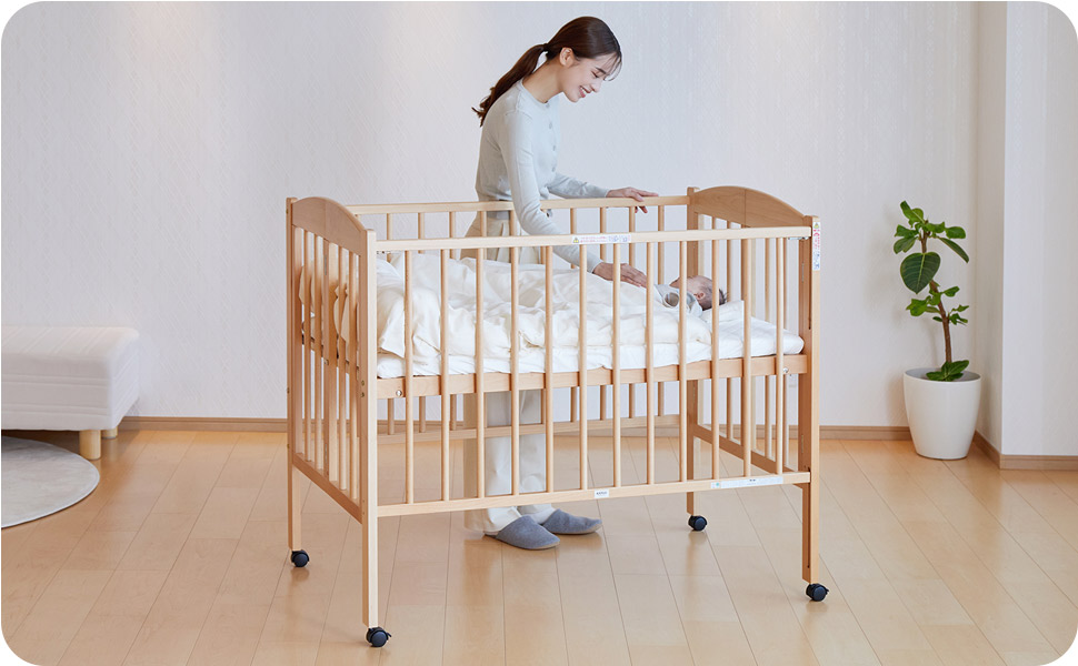 Amazon.co.jp: カトージ ベビーベッド 日本製 折りたたみ ハイタイプ
