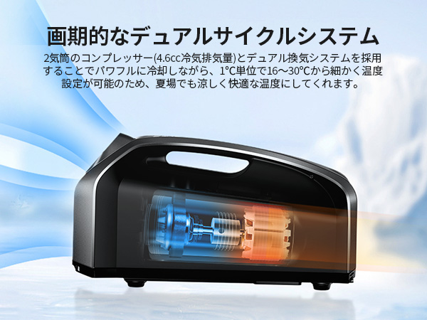 Amazon | EENOUR ポータブルエアコン QN750 デュアル換気システム 冷房