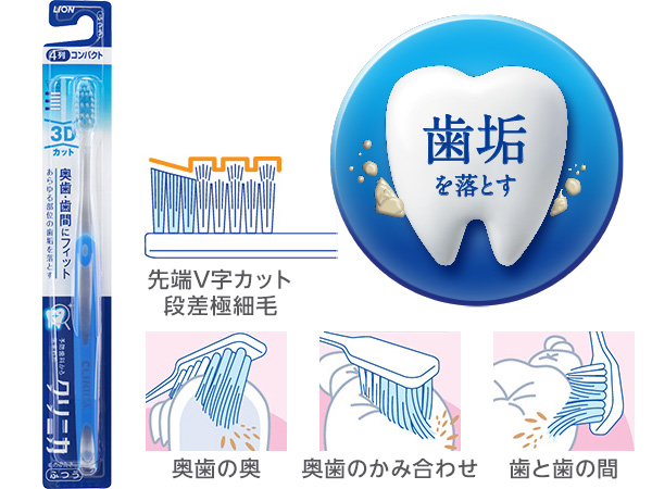 Amazon | クリニカハブラシ フラットカット3列 ふつう 6本パック