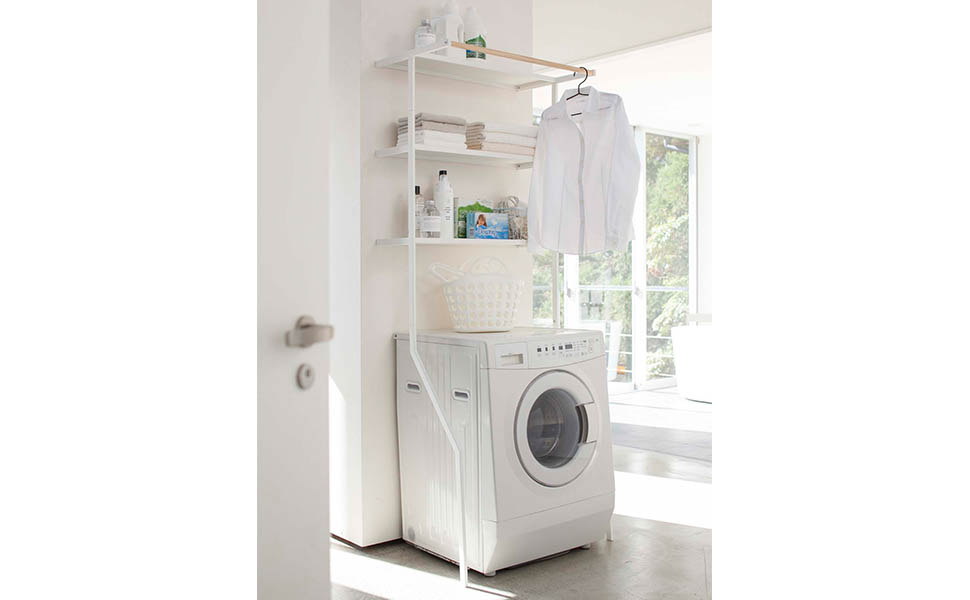 Amazon｜山崎実業(Yamazaki) 立て掛け ランドリーシェルフ ホワイト 約