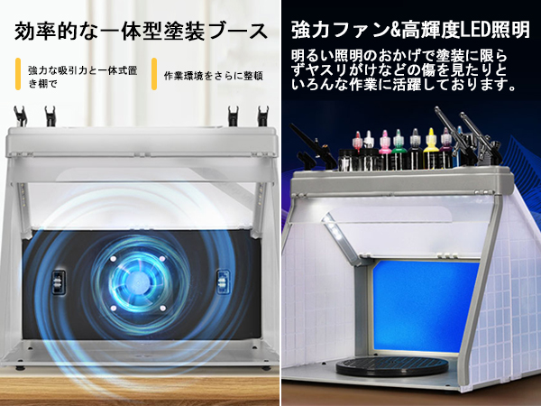 新品 AH-310 折りたたみ式 塗装ブース 強力ファン2点 LED照明付き