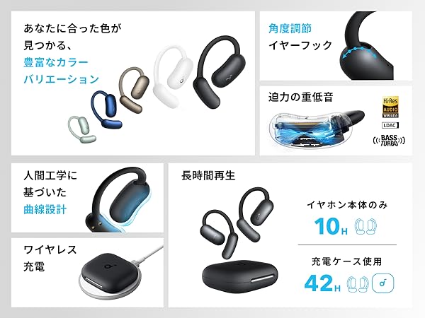 Amazon.co.jp: Anker Soundcore AeroFit 2 (Bluetooth 5.4)【オープン