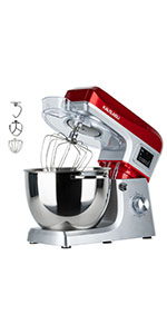 Amazon | KALELAISU スタンドミキサー 8L大容量ボウル 7段階変速 99分