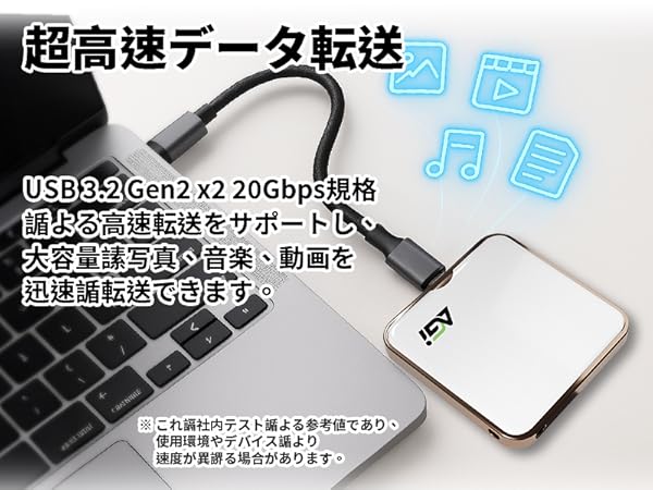 Amazon | AGI 外付け SSD 2TB 白 MagSafe 対応 読み取り最大 2050MB/秒