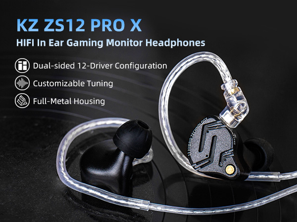 Amazon.com: KZ ZS12 PRO X in Ear Monitor IEM for Gaming Headphones