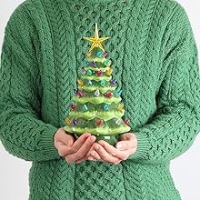 Amazon.com: Ceramic Christmas Tree with Lights - Vintage White