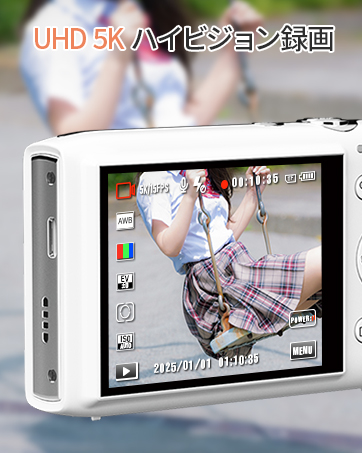 Amazon | AiMike スマホに送れる デジタルカメラ 5K デジカメ WIFI転送